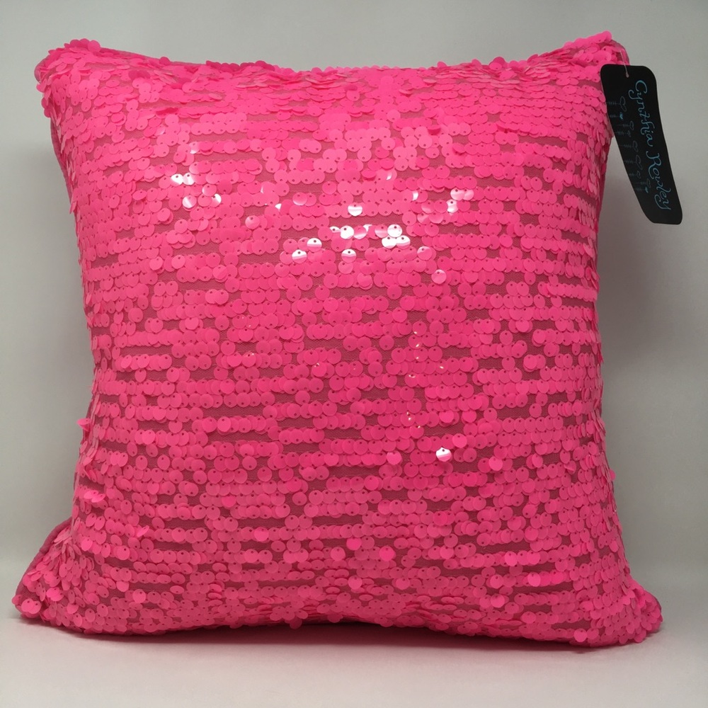 Cynthia Rowley Pink Sequin Pillow 18" x 18" NWT